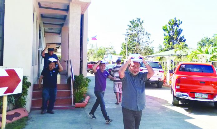 Antique District Engineer Joselito Antonio leads Department of Public Works and Highways employees during a recent nationwide simultaneous earthquake drill. DPWH PHOTO