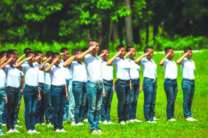 The new recruits of the Bureau of Fire Protection in Western Visayas undergo reception rites at Camp Fullon in San Jose, Antique on Monday, July 8. They will be assigned to the different fire stations in highly urbanized cities and first-class municipalities in the region. BFP Region 6