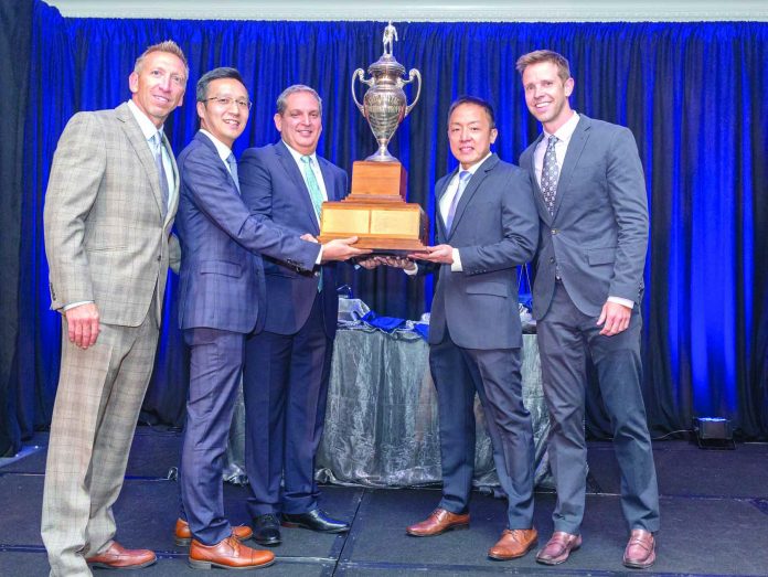 From left: Chad Lange, Whirlpool Corporation; Tanny Chu, Whirlpool Corporation; Carlos Vasquez, Whirlpool Corporation; John Sioco, Excellence Appliance Technologies; and Trey Northrup, Whirlpool Corporation.