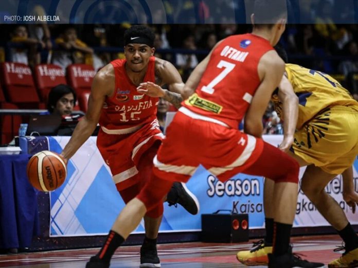 James Canlas Kwekuteye has another solid showing for the San Beda University Red Lions. His team defeated the Emilio Aguinaldo College Generals, 89-72. ABS CBN SPORTS PHOTO