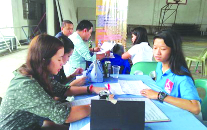 Employers interview applicants during the special job fair for Persons with Disabilities in Antique on July 23. Antique PIO