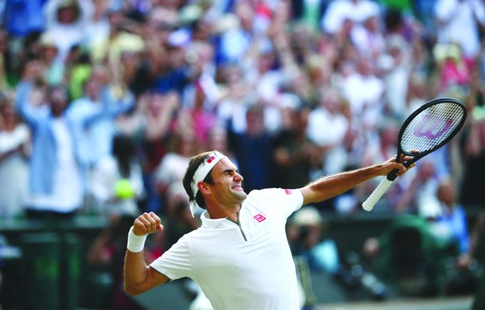 Roger Federer after his victory over Rafael Nadal in the Wimbledon semifinals. REUTERS