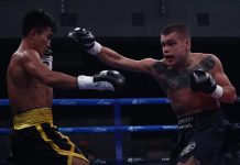 Negrense Roldan Aldea evades the punch from Mikhail Alexeev. RCC BOXING PROMOTIONS