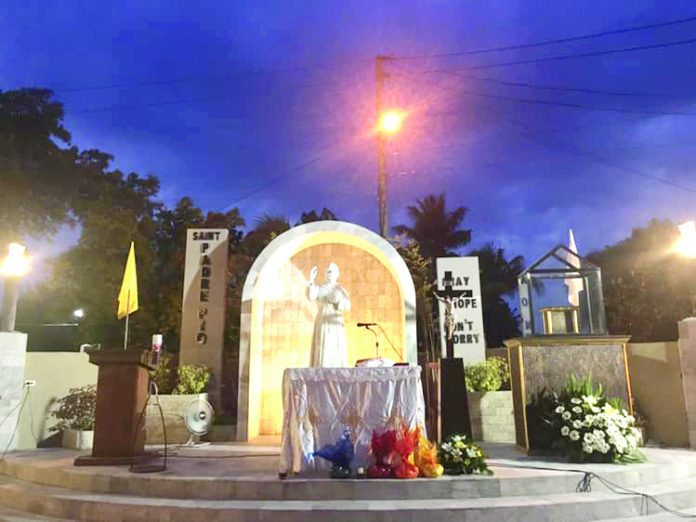 The grotto of Saint Padre Pio at the Our Lady of Peace and Good Voyage Parish