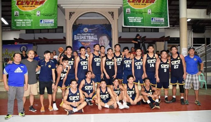 CPU Golden Lions celebrates its 82nd Iloilo City Charter Day Inter-Collegiate Basketball win. PHOTO COURTESY OF EDWIN CARO LARU-AN