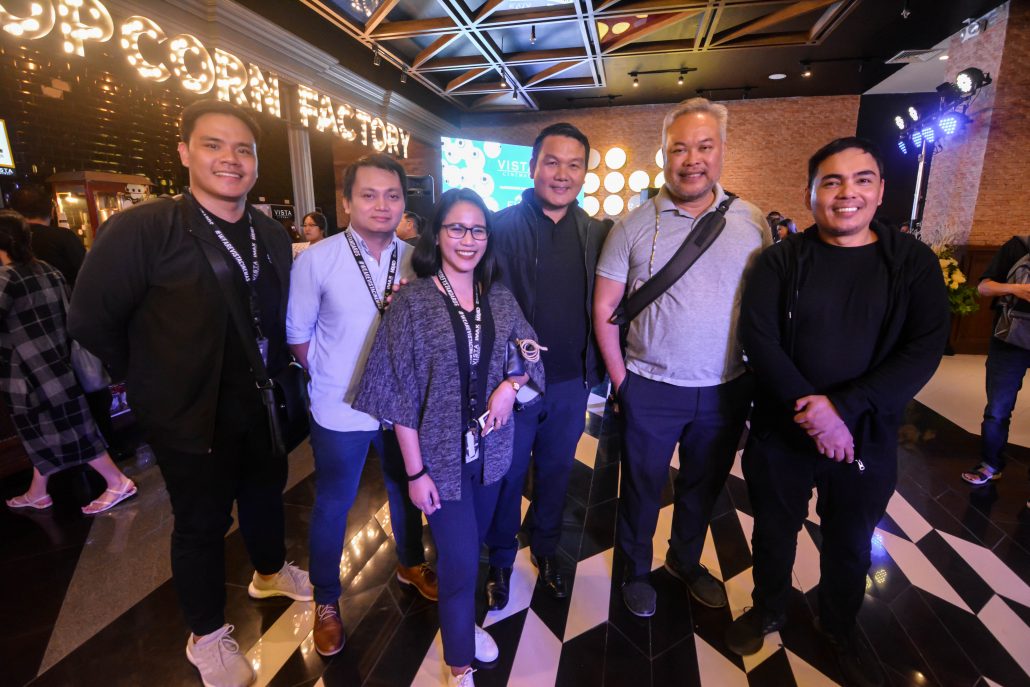 From left: Michael Kenneth Cid, Division Head of Vista Cinemas; Miko Japay, Digital Marketing Manager of Vista Mall Cinemas; Michael Mayoga, Mall Head of Vista Mall Iloilo; Chris Millado, Vice President of CCP and Festival Director of Cinemalaya; and Elvert Bañares, Regional Director of Cinemalaya for Western Visayas. JAN PAUL PARRENO/PN