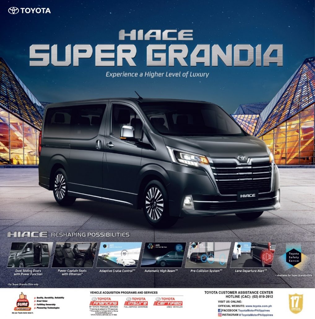 Experience higher level of luxury with the Hiace Super Grandia