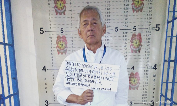 Former Foreign Affairs secretary Perfecto Yasay Jr. was nabbed for alleged violation of the country’s banking laws. MANILA POLICE DISTRICT PIO