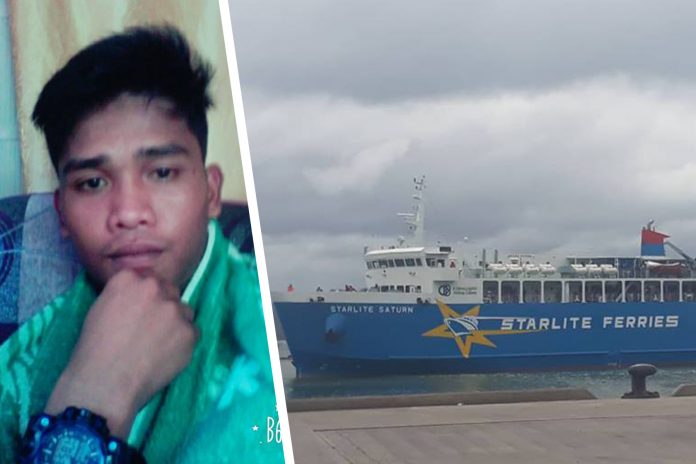 The 22-year-old Rommel Layson (left) is believed to have committed suicide after jumping off Starlite Ferry into the Sibuyan Sea around 10:40 a.m. on Thursday. GLENN BEUP