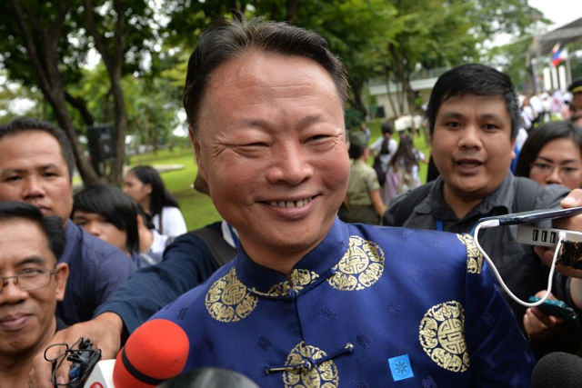 ZHAO JIANHUA. This photo taken on August 29, 2016 shows Chinese Ambassador to the Philippines Zhao Jianhua talking to journalists after attending the Philippines' National Heroes' Memorial in Manila. AFP