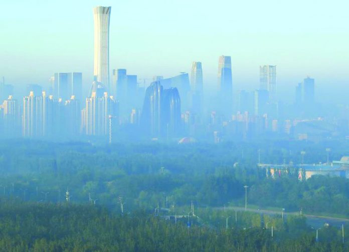 The skyline of the central business district is seen in the morning in Beijing, China Aug. 21, 2019. REUTERS