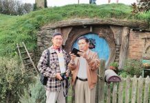 DANNY FAJARDO (right) on vacation with columnist Herbert Vego at Hobbiton Village, New Zealand.