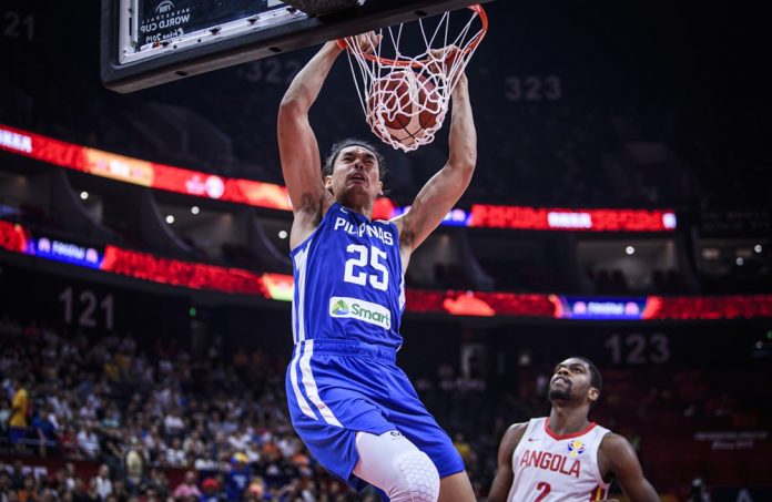 The Philippines’ Japeth Aguilar scores on a two-handed dunk. FIBA PHOTO