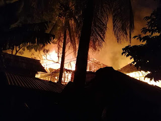 Properties worth around P300,000 went up in smoke as fire gutted several houses in Barangay Balabag, Boracay Island, Malay, Aklan on Oct. 10. PHOTO BAG-BFRAV/AKEAN FORUM