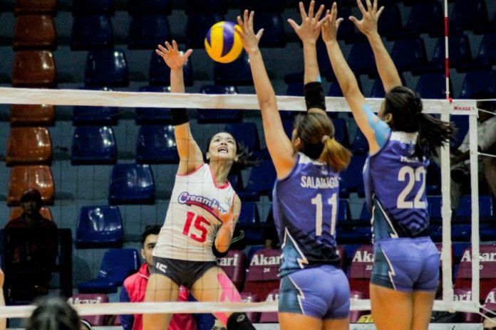 Jessica Galanza tallied 25 points in Creamline Cool Smashers’ win over the Creamline Cool Smashers in the 2019 Premier Volleyball League Open Conference in Bacolod City. SPORTS VISION PHOTO