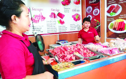 Various processed meat products are on display during the opening of the National Meat Inspection Service (NMIS) Meat Safety Consciousness Week. It also launches the “Pinoy Pork is Safe to Eat” Awareness Campaign held at NMIS central office in Quezon City on Monday. PNA