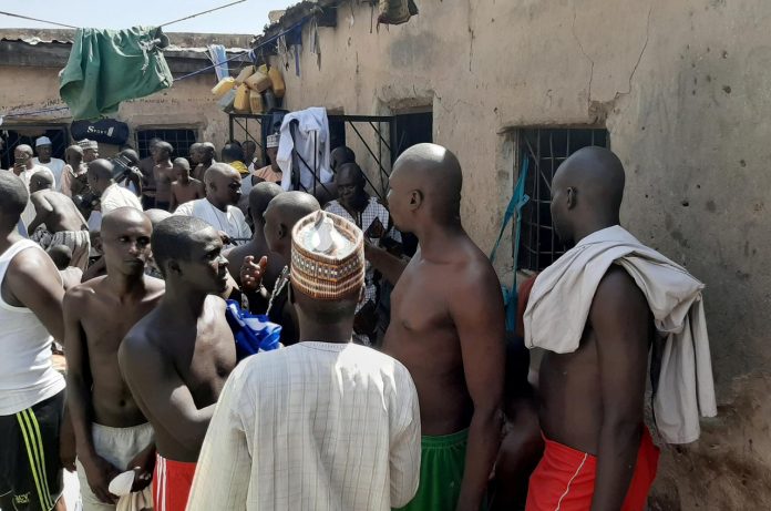 People are pictured after being rescued in Sabon Garin, Daura, Katsina state, Nigeria on Oct. 14. REUTERS/STRINGER