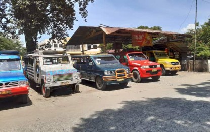 Drivers of public utility jeepneys (PUJs) plying the San Jose de Buenavista-Sibalom route wait for passengers in the capital town on Monday. Most PUJ operators and drivers in Antique did not join the nationwide transport strike. ANNABEL CONSUELO J. PETINGLAY/PNA