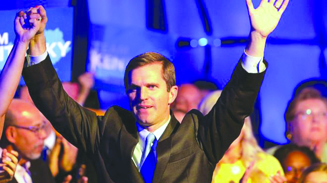 Democrat Andy Beshear has declared victory in the race to be Kentucky’s governor. GETTY IMAGES