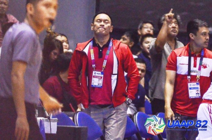 Lucio “Bong” Tan Jr. is pictured here during a UAAP game of the University of the East Red Warriors. UAAP PHOTO