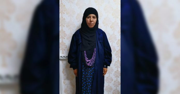 Rasmiya Awad, believed to be the sister of slain Islamic State leader Abu Bakr al-Baghdadi, who was captured on Monday in the northern Syrian town of Azaz, is seen in an unknown location in an undated picture provided by Turkish security officials. TURKISH SECURITY OFFICIALS/HANDOUT VIA REUTERS