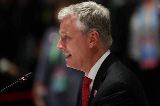 National Security advisor of the United States Robert O’Brien attends the 7th ASEAN-United States Summit in Bangkok, Thailand, on Nov. 4, 2019. REUTERS