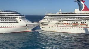 Carnival Glory cruise ship crashes against Carnival Legend at Cozumel port in Mexico on Dec. 20 in this still image taken from a video obtained from social media. MATTHEW BRUIN VIA REUTERS