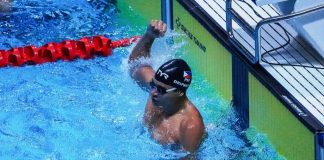 Filipino-American James Deiparine halted the Philippines’ decades-old gold medal drought in Southeast Asian Games swimming by ruling the men’s 100-meter breaststroke event. TIEBREAKER TIMES PHOTO