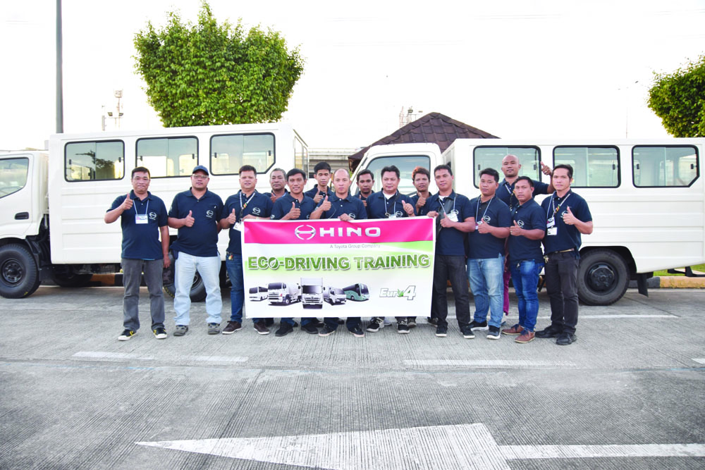 The drivers who participated in the recent Hino Eco-Driving training held in Paranaque City, metro Manila, Philippines.