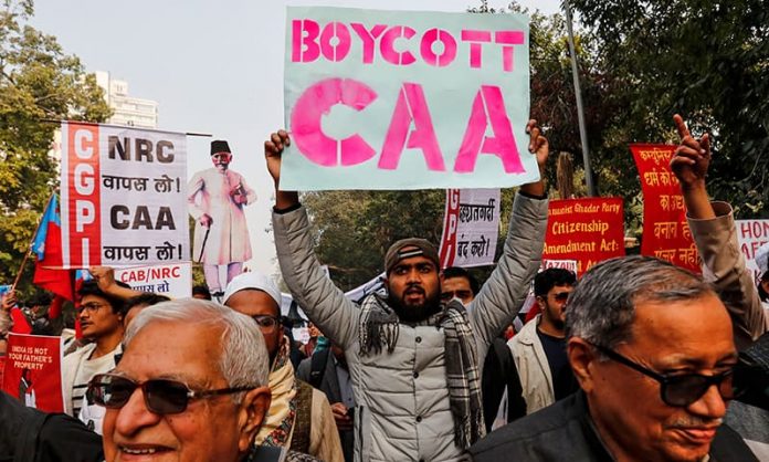 Protesters march against a new citizenship law in New Delhi, India on Dec. 24. REUTERS