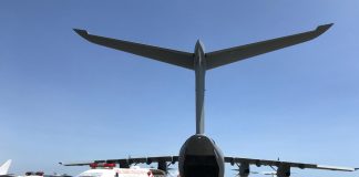 A Turkish military cargo plane prepares to evacuate the car-bomb explosion victims in Aden Abdulle International Airport in Mogadishu, Somalia on Dec. 29. REUTERS/FEISAL OMAR