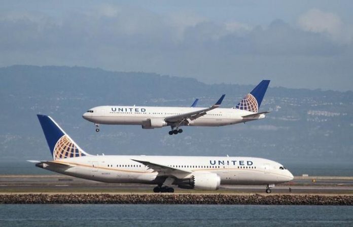 A United Airlines Boeing 787 taxis as a United Airlines Boeing 767 lands at San Francisco International Airport, San Francisco, California. United Airlines said Tuesday it had ordered 50 Airbus A321XLR aircraft, worth an estimated $6.5 billion, to replace an existing fleet of aging Boeings. LOUIS NASTRO/REUTERS