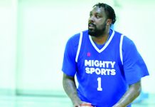 Former Gilas Pilipinas naturalized player Andray Blatche channels his old deadly form to carry Mighty Sports-Philippines against Al Ittihad. MIGHTY SPORTS