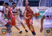 Iloilo’s Felixberto Jaboneta IV charges towards the basket against Biñan. MPBL PHOTO