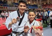 Negros Taekwondo Union-Tigers New Gen stable head coach Jean Pierre Sabido and Negrense Jamie Hannah Agaloos. PHOTO COURTESY OF NEGROS TAEKWONDO UNION-TIGERS NEW GEN