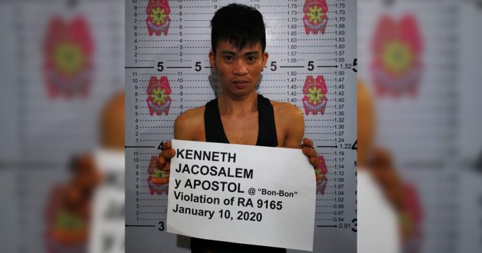 Mugshot of drug suspect Kenneth Jacosalem who was arrested in an entrapment operation in Barangay Taculing, Bacolod City on Jan. 10. POLICE STATION 3/BCPO