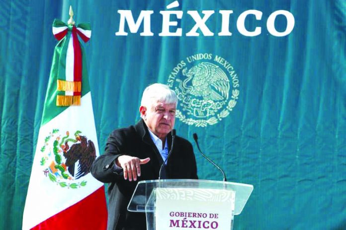 Mexican President Andres Manuel Lopez Obrador gestures as he speaks during his visit to the Mexican-American Mormon community in La Mora, Sonora, Mexico on Jan. 12. REUTERS/CARLOS JASSO