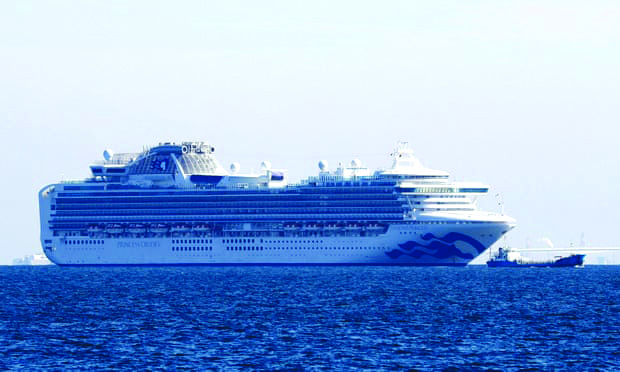 Cruise ship Diamond Princess is seen anchored off the Yokohama Port, after ten people on the cruise liner have tested positive for coronavirus in Yokohama, Japan. REUTERS