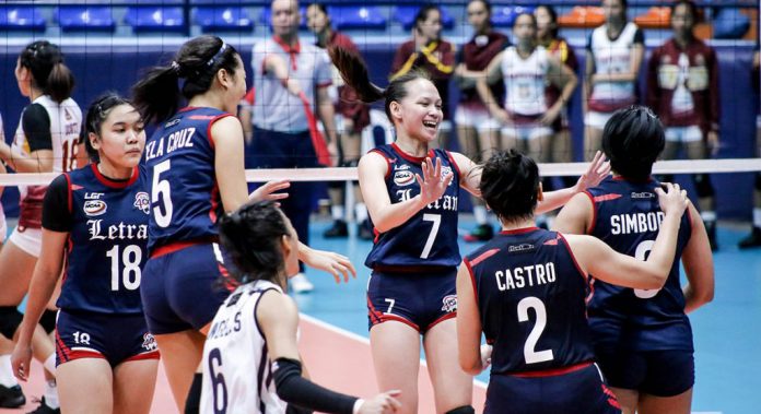 The Letran Lady Knights levels its win-loss card to 4-4 in the NCAA Season 95 women’s volleyball. TIEBREAKER TIMES PHOTO