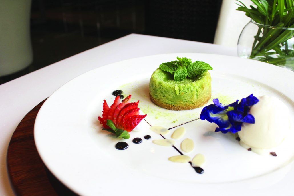 Matcha Lava Cake with Vanilla Ice Cream