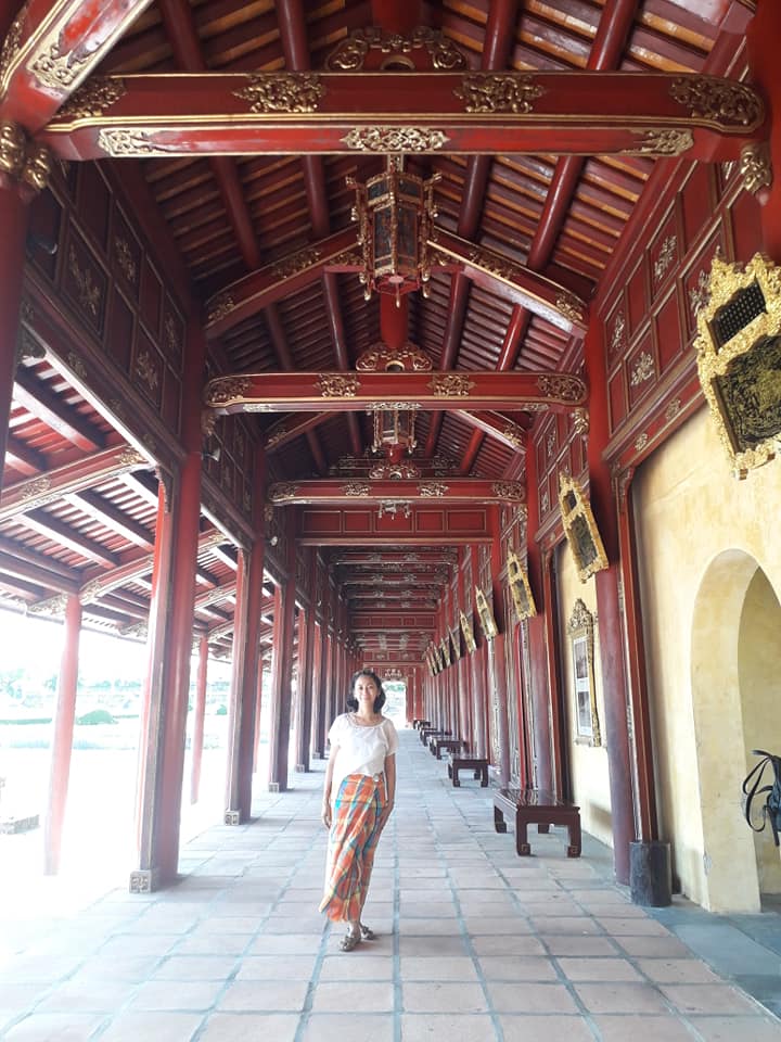 Me in my native attire in the ancient imperial city of Hue in Vietnam