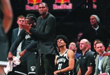 "Everyone be careful. Take care of yourself and quarantine," says two-time National Basketball Association (NBA) champion and one-time NBA Most Valuable player Kevin Durant of the Brooklyn Nets after testing positive for the coronavirus disease-2019. PHILADELPHIA INQUIRER