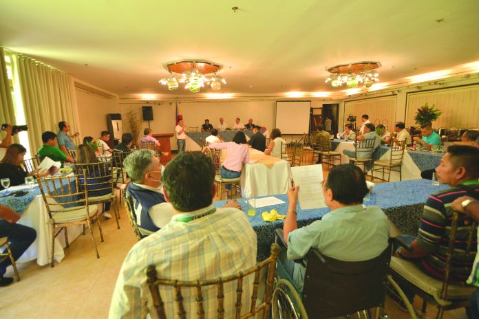 Municipal and city mayors of Negros Occidental meet with Gov. Eugenio Jose Lacson and Vice Gov. Jeffrey Ferrer during the Negros Association of Chief Executives assembly in Talisay City on March 16. They unanimously agreed to cancel the staging of the 27th Panaad sa Negros Festival on April 20 to 26 amid the 2019 coronavirus disease outbreak. PROVINCIAL GOVERNMENT OF NEGROS OCCIDENTAL