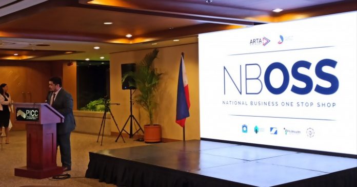 EASE OF DOING BUSINESS. Anti-Red Tape Authority (ARTA) Director General Jeremiah Belgica delivers a speech during the launching of the National Business One-Stop Shop (NBOSS) at the Philippine International Convention Center on Friday (February 28, 2020). NBOSS is a physical co-location that integrates processing for starting a business. PNA