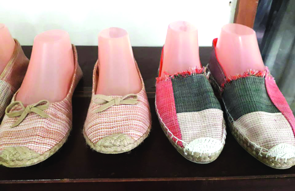 Raw silk is fashioned into footwear