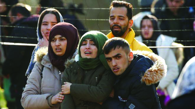 Some migrants made their way to Greece’s Kastanies border crossing, but the Greeks already closed it. REUTERS