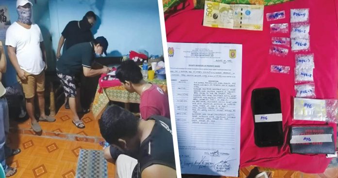 Antidrug officers conduct an inventory of items seized from Henmark Yap and Pj Barbas, who were nabbed in an entrapment operation in Barangay Banago, Bacolod City on Aug. 3. CDEU/BCPO VIA BACOLOD PULIS