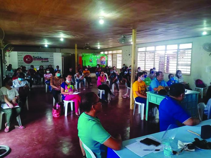 Teachers of the Lezo Integrated School in Lezo, Aklan hold a trial run for online learning to their students earlier this week. CHIE MENDAL