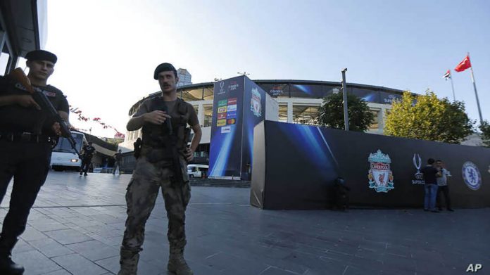 Turkish police officers provide security outside Besiktas Park in Istanbul, Turkey. AP/FILE PHOTO