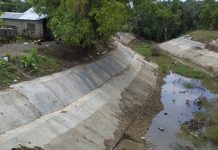 366-lineal meter flood control structure constructed by DPWH, Guimaras District Engineering Office along the boundary of Suclaran and San Enrique in San Lorenzo, Guimaras. PHOTOS COURTESY OF DPWH, GUIMARAS DEO